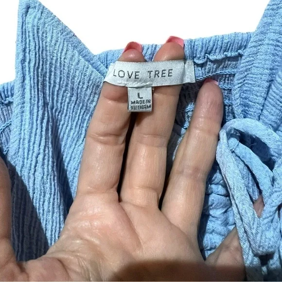 Love Tree Baby Blue Mini Dress Spaghetti Strap Large - Picture 6 of 8